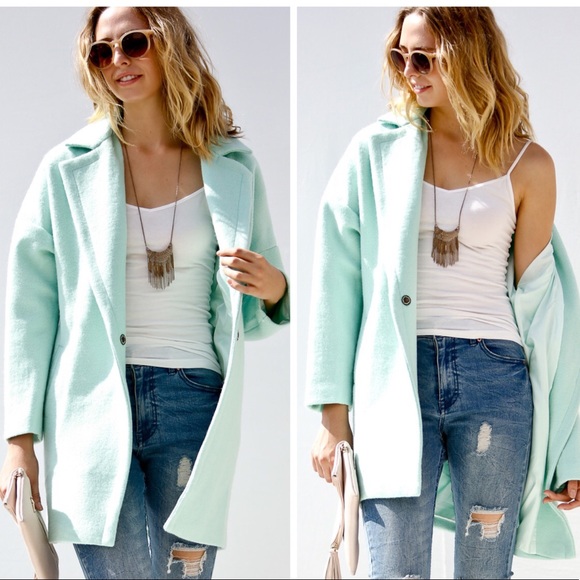 πCLEARANCE π1 left π Mint Wool Coat - Picture 2 of 4